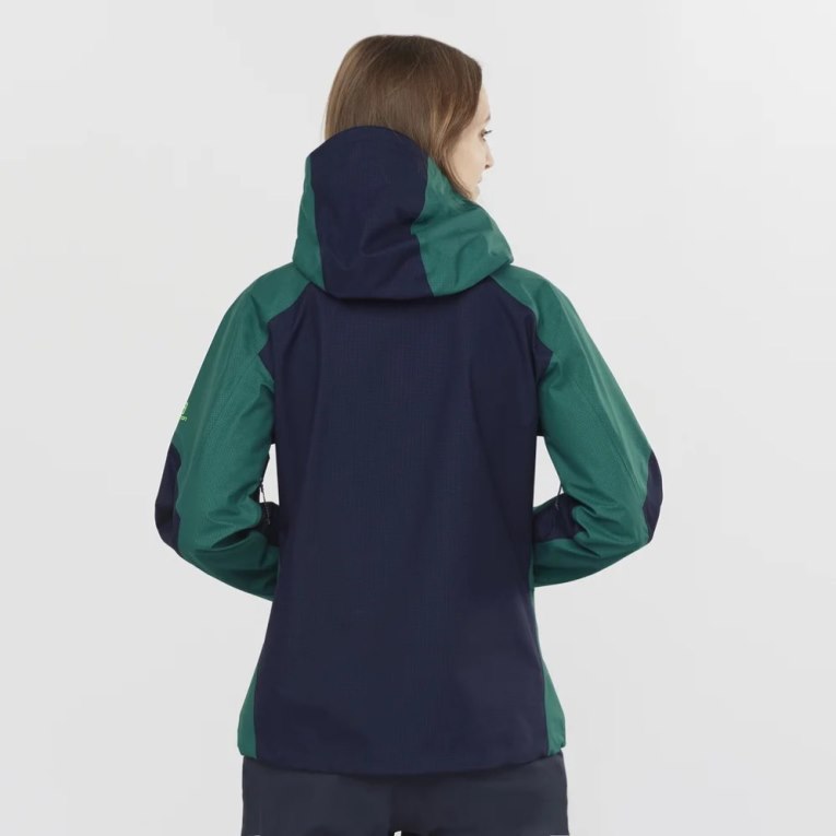 Salomon Outpeak GTX 3L Women's Shell Jackets Green / Navy | CA 1E34